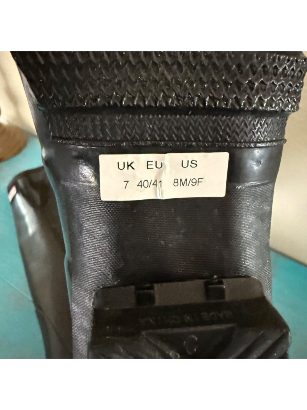 Hunter Women's Original Tall Gloss Rain Boots in Black Size 9 - Picture 9 of 10